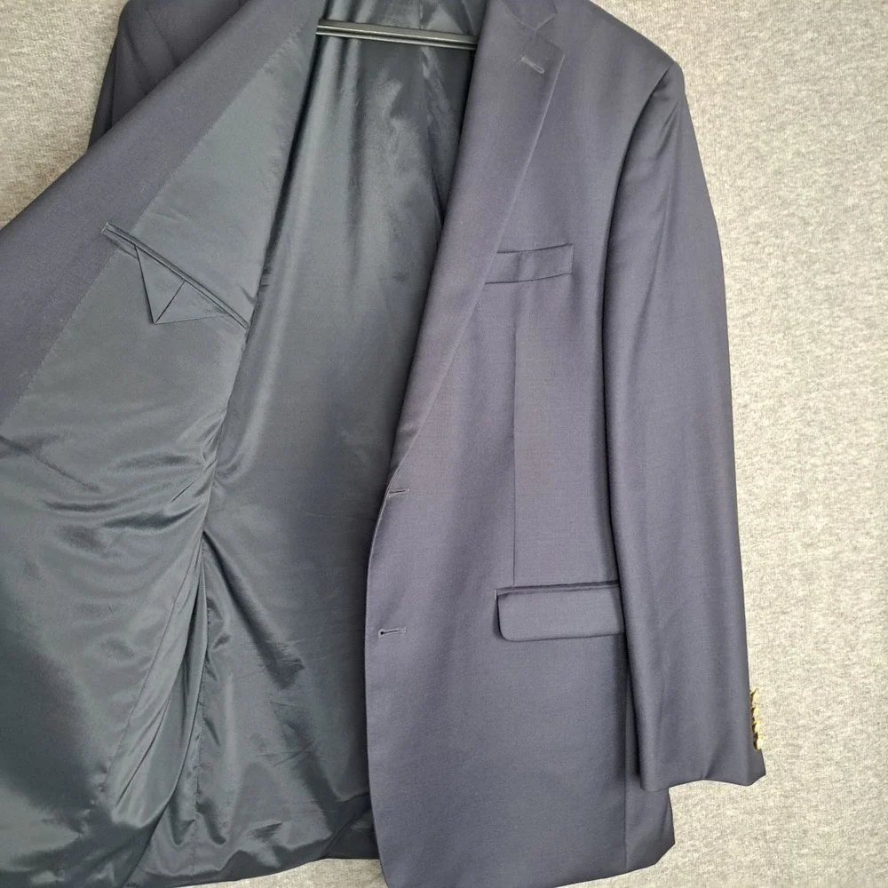 Lauren Ralph Lauren Blazer Mens 44L Navy Wool Gold Button Sport Coat Jacket